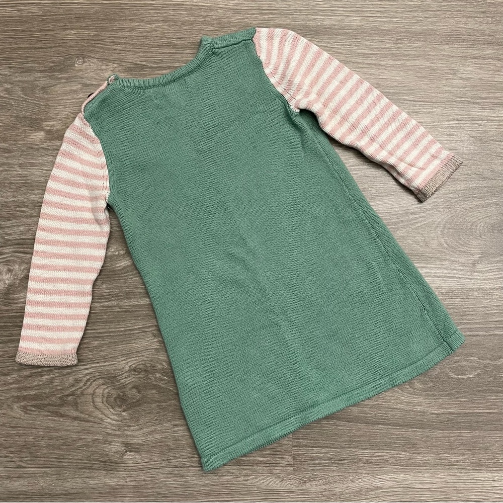 Baby Boden Green Deer Sweater Dress Size 12-18M - Picture 4 of 7
